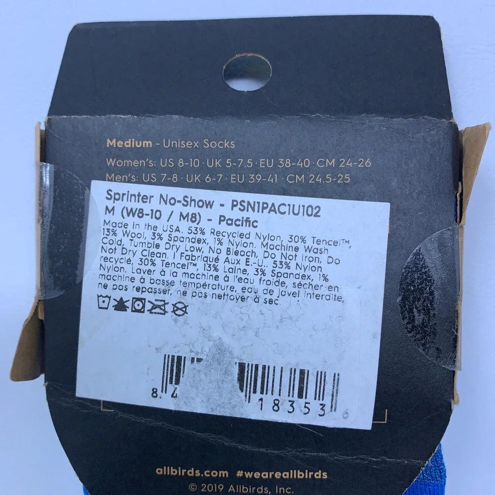 Allbirds Unisex Medium Pacific Blue Trino Sprinter No-Show Socks 3 Pair Pack